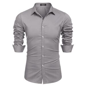 NWT Coofandy Muscle Fit Dress Shirt Size L